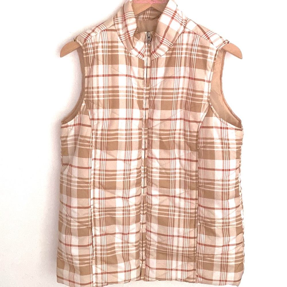 Kim Rogers Tan Plaid Vest